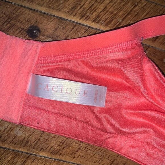 Cacique coral lace trimmed lightly lined full coverage 42DDD bra - Picture 3 of 3